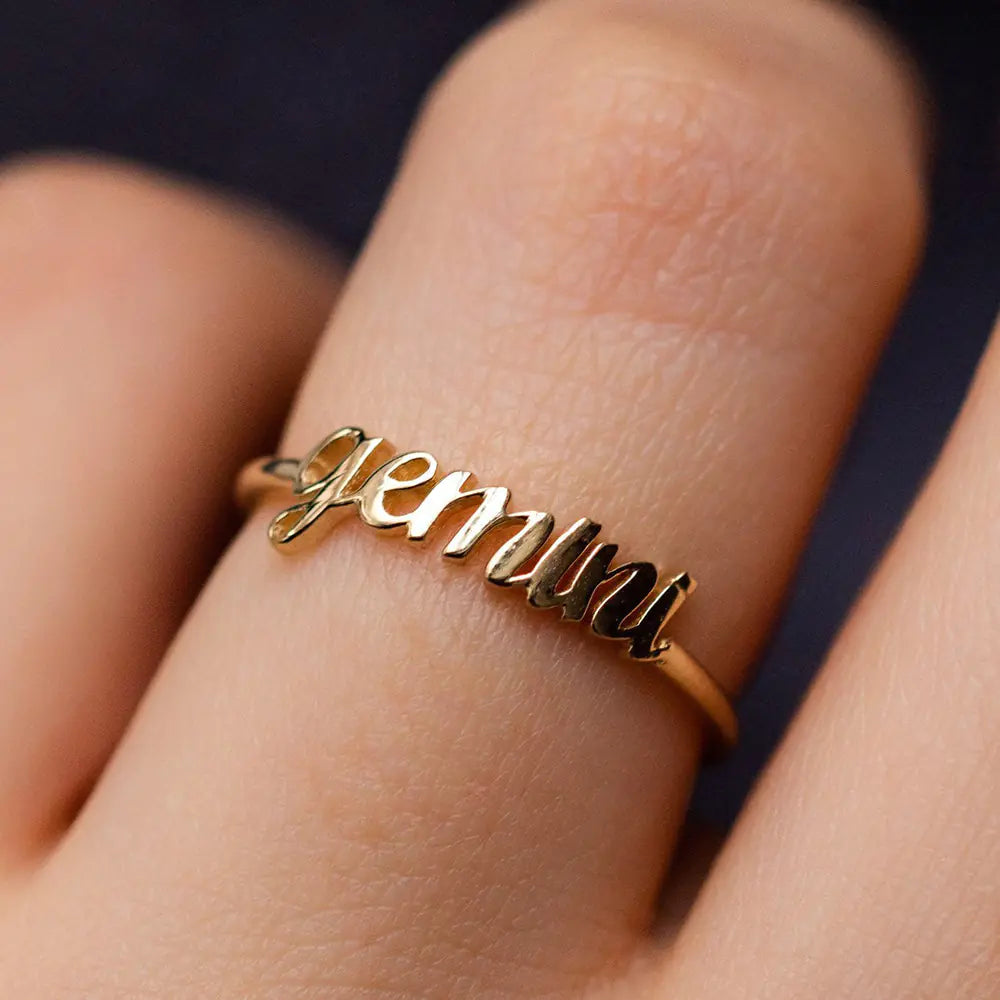Minimalist Zodiac Sign Adjustable Ring for Women