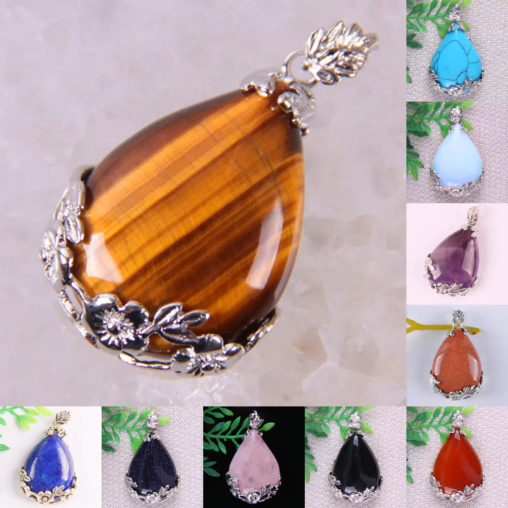 Tigereye Carnelian Teardrop Bead and Lapis Howlite Gem