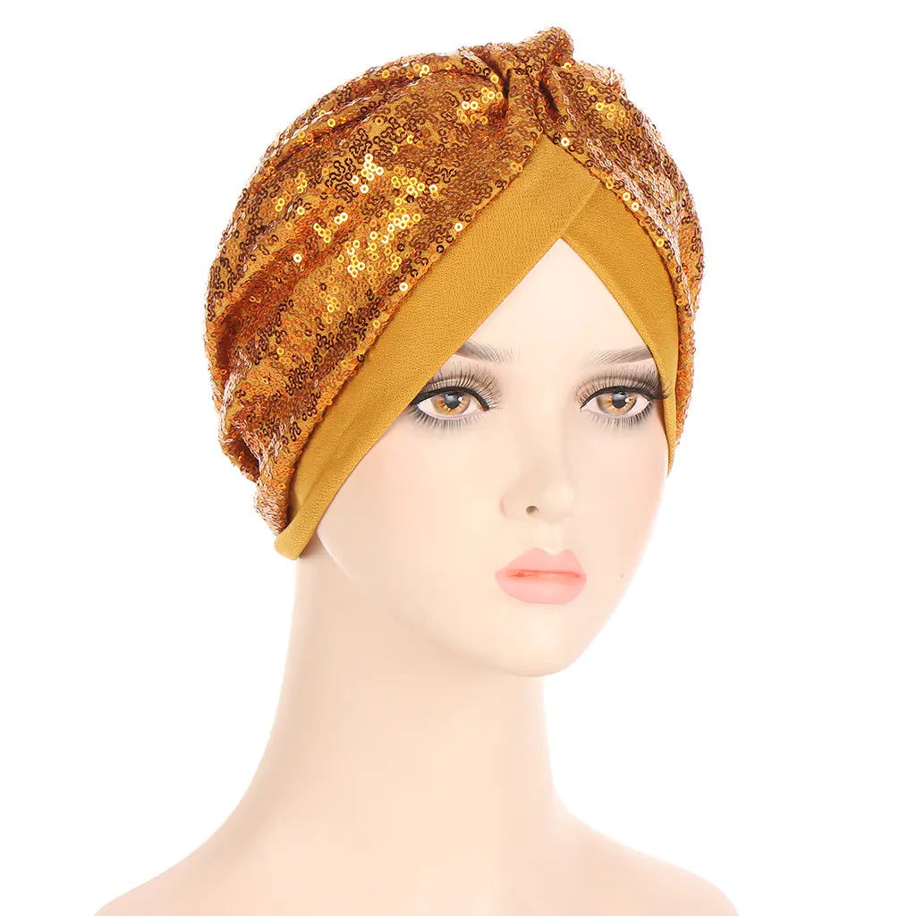 Sequin Turban Hat