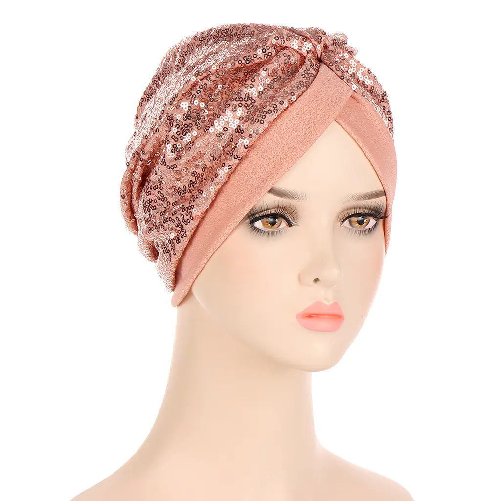 Sequin Turban Hat