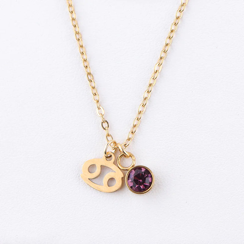 Zodiac Birthstone Gold Necklace