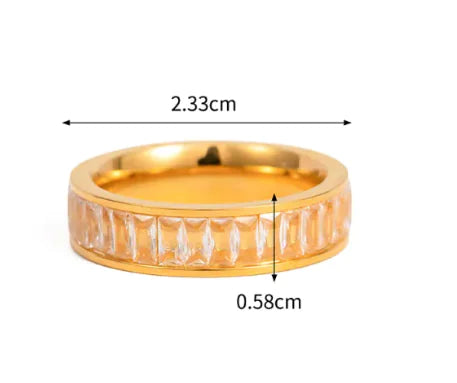 Stainless Steel Zircon Elegance Ring