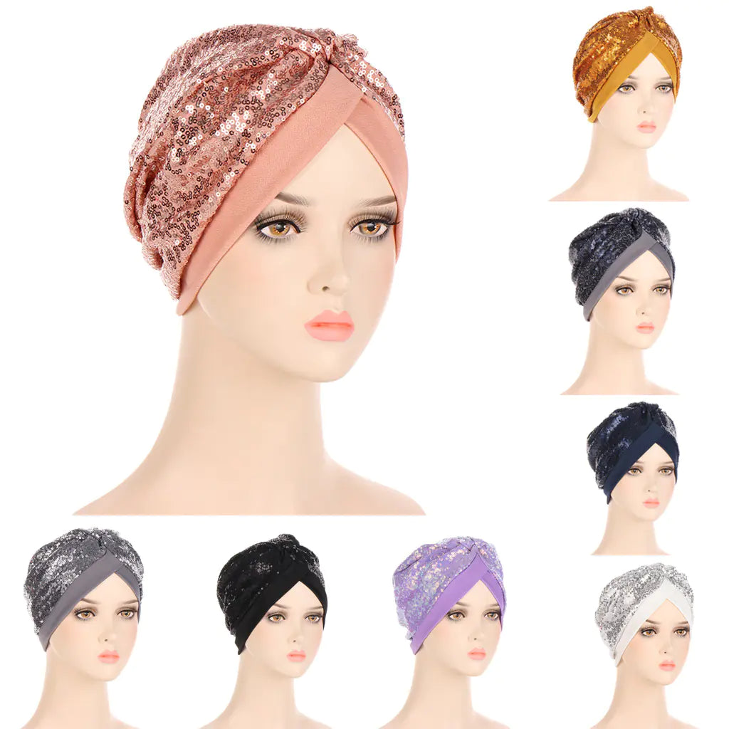 Sequin Turban Hat
