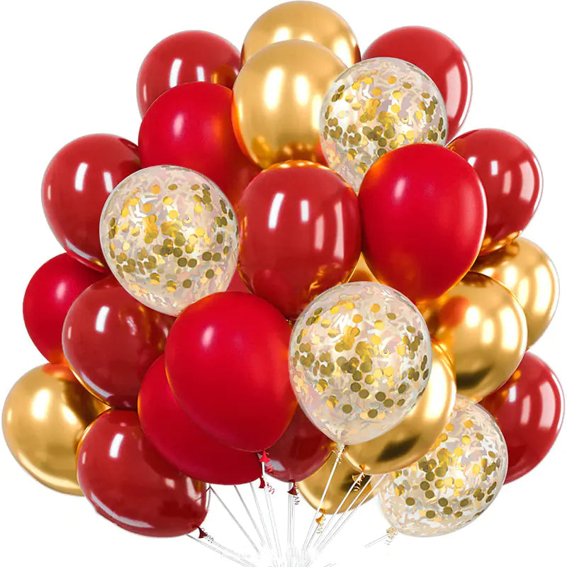 30pcs Gold and Rose Gold Agate Latex Balloon Set