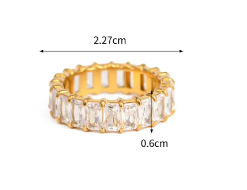 Stainless Steel Zircon Elegance Ring
